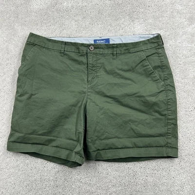 Pantalones Cortos Old Navy Para Mujer Talla 14 Verde Frente Plano Chino Caquis Bolsillos Diarios Foto 1 de 4