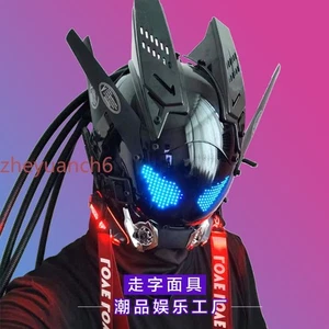 Cyberpunk Helm Maske LED leuchtend Halloween Party Helm Cosplay Kostüm Helm - Bild 1 von 47