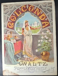 Partituras victorianas Golconda Vals Letty Lind Teatro Popplewell Royle - Imagen 1 de 7