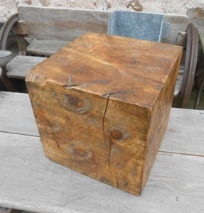 RECLAIMED SOLID WOOD SIDE TABLE - Picture 1 of 10