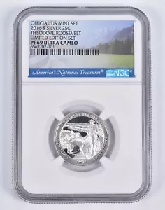 2016-S Silver PF69 Theodore Roosevelt Quarter Limited Edition NGC - Picture 1 of 5