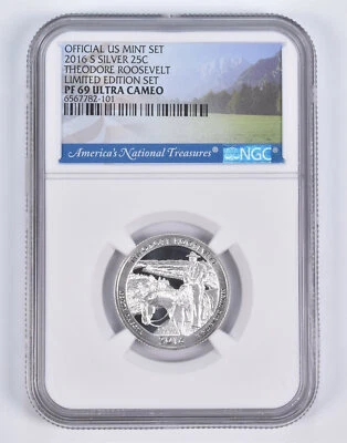 2016-S Silver PF69 Theodore Roosevelt Quarter Limited Edition NGC - Image 1 of 4
