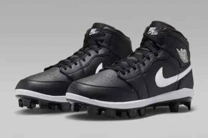 Herren Größe 13 Nike Air Jordan 1 Retro MCS Baseball Stollen schwarz AV5354-011 - Bild 1 von 14