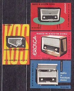POLAND 1961 Matchbox Label Z#238/41 V Set, Radio in every home 1961 (I). - Bild 1 von 1