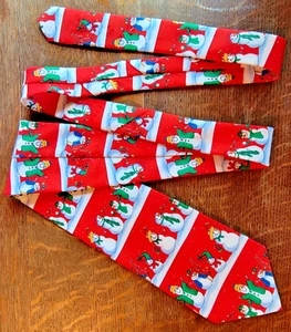 Hallmark Weihnachten Krawatte Schneemänner Yule Krawatte Grüße rot Sammlerstück gebraucht, in einwandfreiem Zustand - Bild 1 von 4