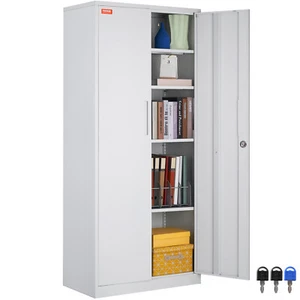 VEVOR Steel Storage Cabinet Office Home Lockable Cupboard Adjustable Shelves - Picture 1 of 12