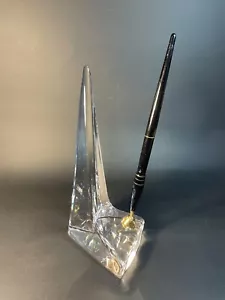 Vintage Mid Century Kristall Briefbeschwerer Stifthalter von Daum France 7,5" - Kratzer - Bild 1 von 23