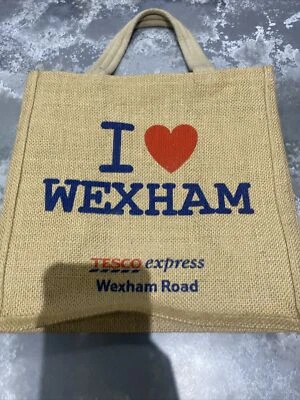 I Love Wexham- Tesco - Hessian Jute Shopping Bag NEW Festival Fringe Limited - Image 1 of 4