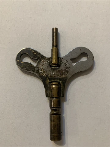 Vintage Brass Metal  Waterlock Clock .Co.  Double end key Cover