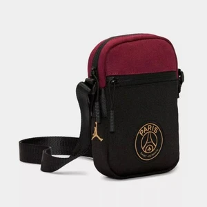 Nike JordanXPSG Messenger Shoulder Bag Black Bordeaux Gold Unisex π - Picture 1 of 9