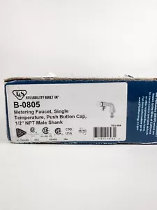 T&S Brass -B-0805- Single Basin Metering Faucet 1/2" NPT Male Shank (Chrome) New - Picture 1 of 7