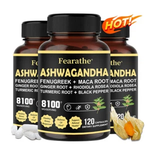 Ashwagandha 6000 mg alholva 550 mg raíz de maca 500 mg raíz de jengibre 250 mg rodiola - Imagen 1 de 17