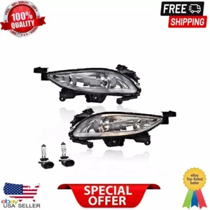PAIR FIT FOR 2011-2013 HYUNDAI SONATA FRONT BUMPER FOG DRIVING LIGHTS LAMP SMOKE - Picture 1 of 11