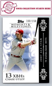 Chase Utley 2008 Topps 100/150 Moments & Milestones #60-13 Philadelphia Phillies - Picture 1 of 2
