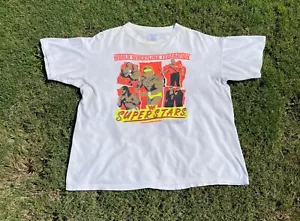 Vintage 1991 WWF SUPERSTARS HULK HOGAN, BOSSMAN BUSHWHACKERS T shirt size Large - Picture 1 of 7