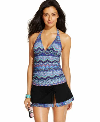 NWT Profile Gottex Womens Skyline Halter Skirted Tankini 2Pc Swimsuit Sz 6  $177 - Image 1 of 4