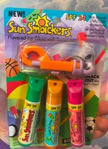 Rare Vintage Bonne Bell Lip Sun Smacker 3 pack, Lime, Surf-N-Slush & Strawberry - Picture 1 of 2