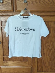 Para mujer Nueva con etiquetas Parisian Yes Saint Love Blanca Mangas Cortas Camiseta Talla. L - Imagen 1 de 6