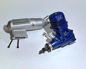 NEW - OS Max 46 LA CL Blue Control Line Engine + Muffler Front Mount NVA - Picture 1 of 3