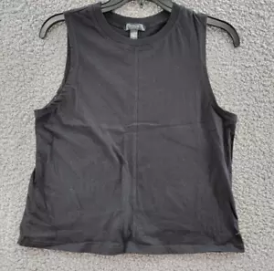 AQUA Athletic Split Back Tank Top Women's XS Black Crew Neck Sleeveless Pullover - Picture 1 of 11