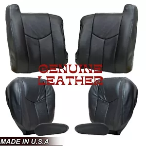 2003 2004 2005 2006 2007 Chevy Silverado LT LS SS Leather Seat Covers Dark Gray - Picture 1 of 20