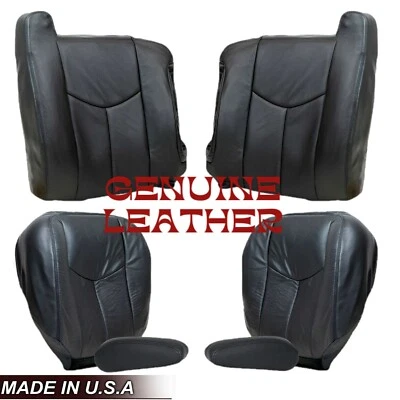 Cubiertas de asiento de cuero gris oscuro para Chevy Silverado LT LS SS 2003 2004 2005 2006 2007 Foto 1 de 4