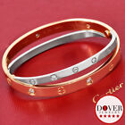 Bracelet Cartier Rare Double Amour Diamant Rose Or Blanc Taille 16