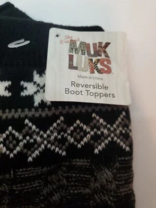 NWT MUK LUKS Reversible Boot Toppers - Picture 1 of 3