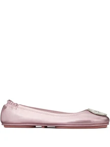 Tory Burch Women's Minnie Travel Leather Ballet Flats, Sparkle Pink - Picture 1 of 1