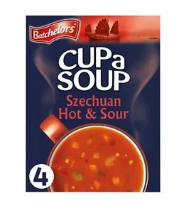 3 x Batchelors Cup A Soup Boxes Szechuan Hot & Sour Flavour - 12 Sachets - Picture 1 of 3