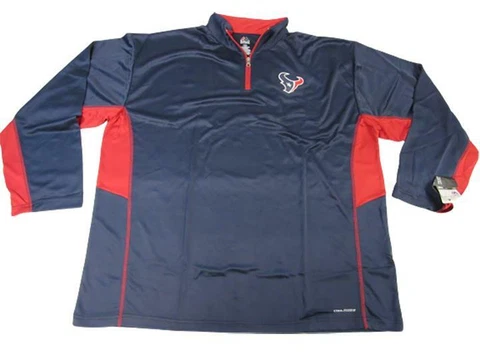 New Houston Texans Mens Sizes 2XL-3XL-5XL-6XL-Tall Majestic 1/4 Zip Jacket Shirt Cover