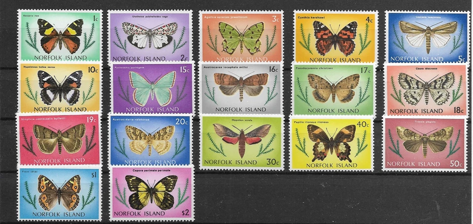 NORFOLK ISLAND @ 1976-77 Butterflies Definitive  SET  MNH Nice Priced @Aus.370C - Image 1 of 1