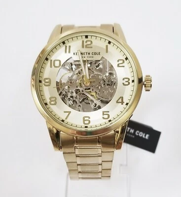 НОВЫЙ KENNETH COLE БЛЕДНО-ЗОЛОТОЙ АВТОМАТИЧЕСКИЙ БРАСЛЕТ ИЗ НЕРЖАВЕЮЩЕЙ СТАЛИ ЧАСЫ-KC51061004 - Изображение 1 из 4