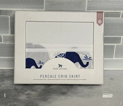 Falda de cuna Little Unicorn Elephants percal 52"x28" 12" Drop Foto 1 de 4