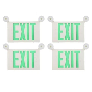 UL Listed Spectsun 4 Packs Green LED Exit Signs & exit sign with emergency light - Picture 1 of 4