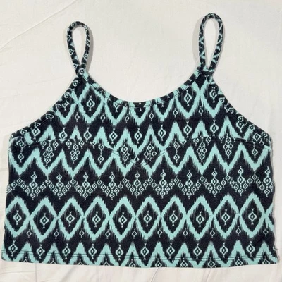 Sexy Camiseta sin Mangas Vintage Y2K Nollie Crop Bandeau Para Mujer M Azul Hippie Boho Festival Foto 1 de 4