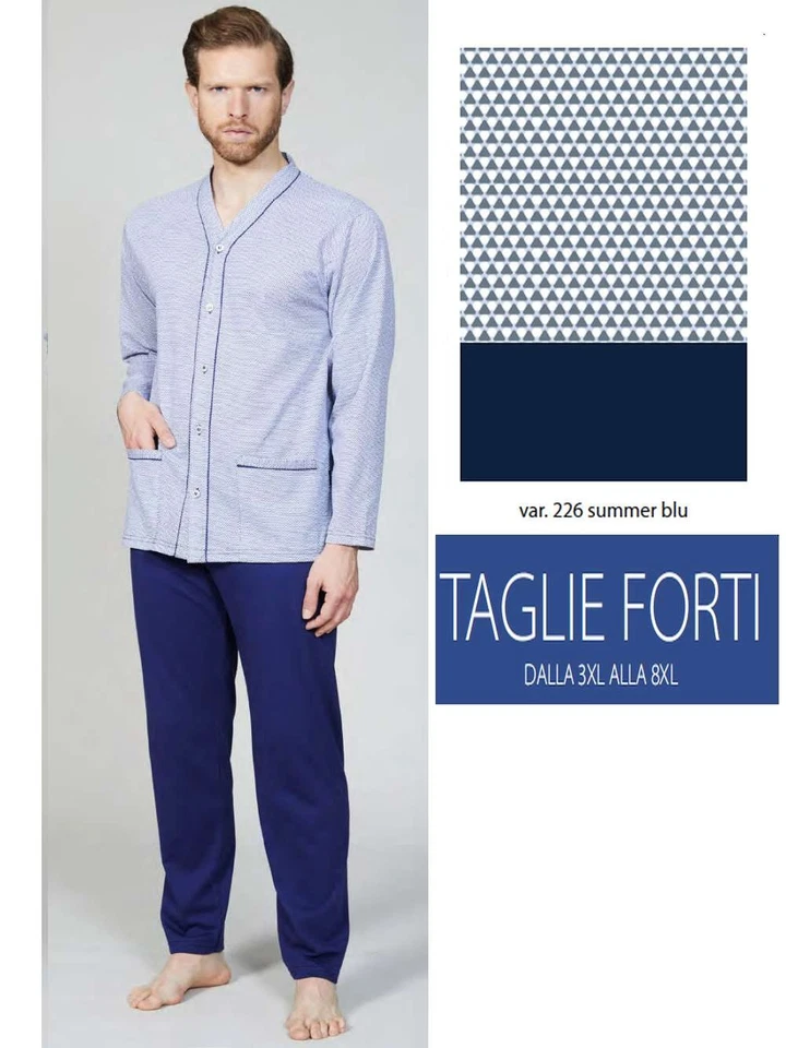 Pigiama uomo CALIBRATO aperto in cotone Bip Bip 3750 - Immagine 1 di 1