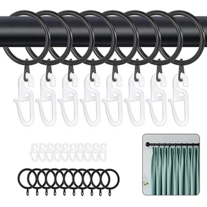 Pack Of 10 Metal Curtain-Rings Curtain Hanging-Rings Plastic Curtain Hooks - Picture 1 of 12