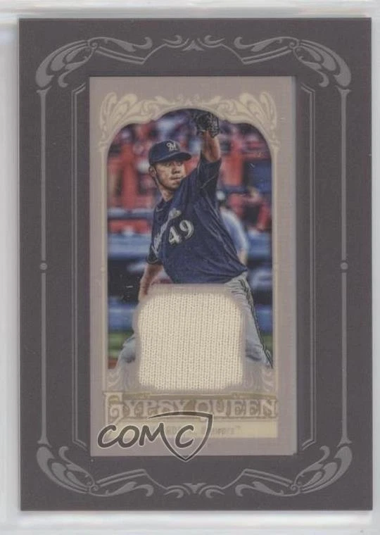 2012 Topps Gypsy Queen Framed Mini Relic Yovani Gallardo #GQMR-YG - Image 1 of 2