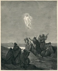 Gustave Dore bible art THE ASCENSION 1890 antique engraving art print - Picture 1 of 4