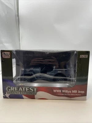 Auto World: 1941 WWII Willys MB Jeep Navy Alpha-Dog 1:18 The Greatest Generation - Image 1 of 4