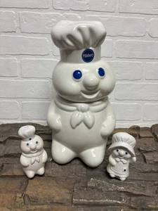 Pillsbury Doughboy Vtg Cookie Jar With Sound And Salt & Pepper Shakers ~ Read - Picture 1 of 10