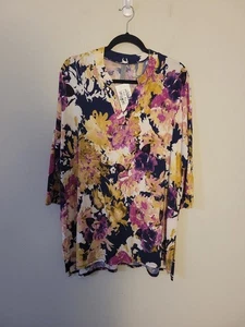 New Honeyme Curvy Floral Pullover Top Sz XXXL - Picture 1 of 7