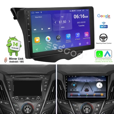 Unidad principal de radio GPS estéreo para automóvil con pantalla táctil de 9" para Hyundai Veloster 2011-2017 64G Foto 1 de 4