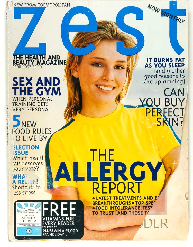 BRIDGET HALL UK Cosmopolitan Health Fashion And Beauty magazine Zest April 1997 - Image 1 of 4