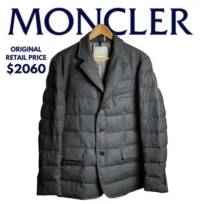Men's Moncler Wool Puffer Coat, size 3  - Small/Medium  - Image 1 of 4