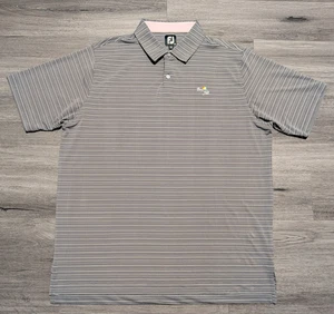 FootJoy Herren grau & weiß gestreift Bay Hill Performance Golf Polo Größe XL - Bild 1 von 7