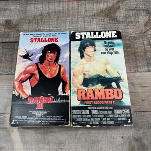 Rambo First Blood PT 2 III VHS Set - Foto 1 di 10