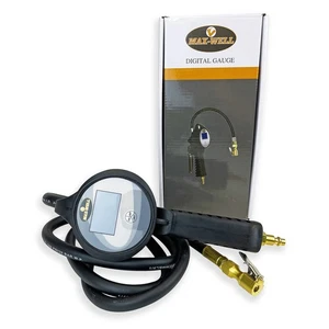 Max-Well Digital Tire Inflation Gauge with 6 Foot Hose and Clip On Air Chuck - Bild 1 von 8