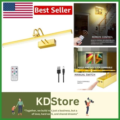 Wireless Gold Plated Battery Art Light with Remote & Adjustable Brightness - Image 1 of 4